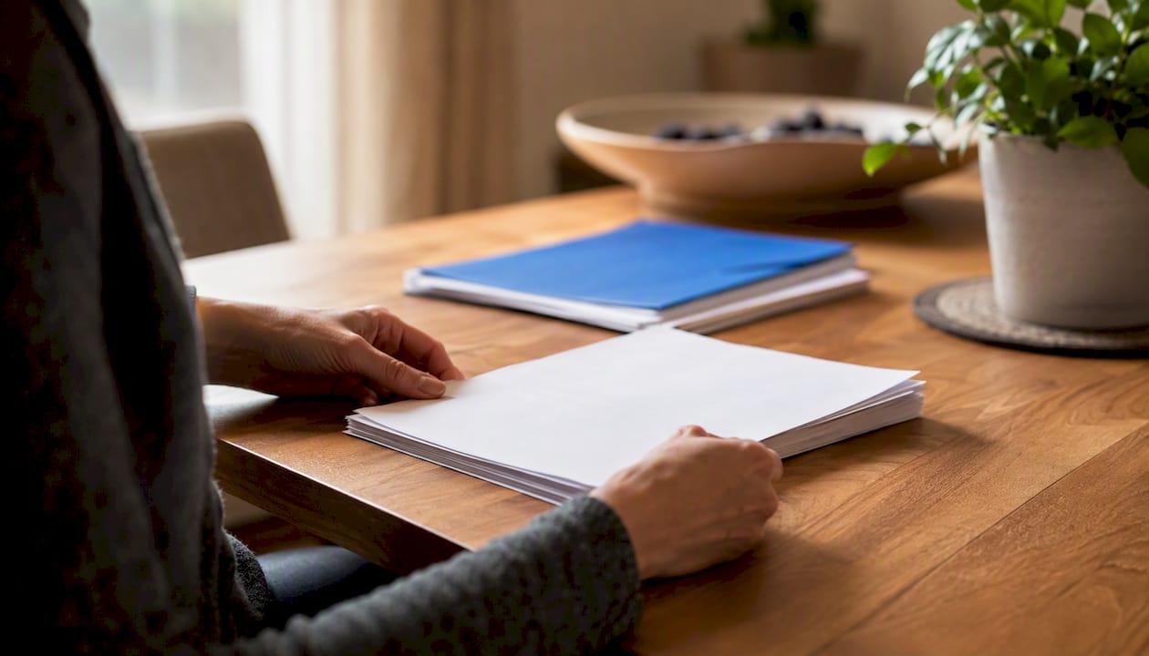 Hands holding blank invoices for financing