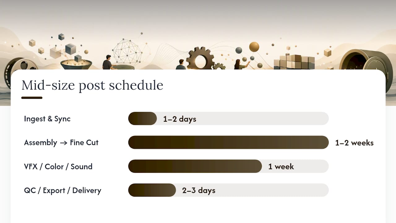Timeline comparing post production phase durations