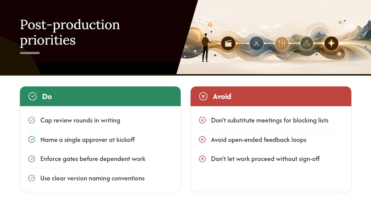What Most Advice on Post-Production Workflow Gets Wrong — overview diagram