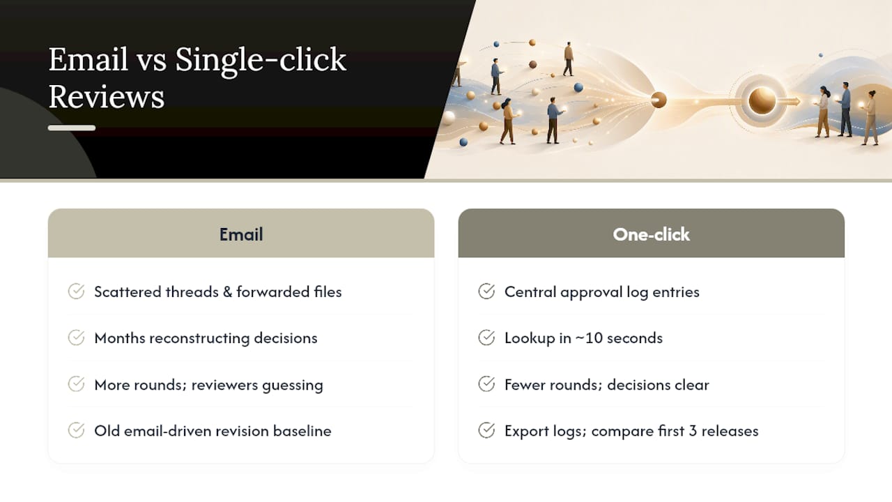 Why Email-Only Reviews Eventually Break Down — overview diagram