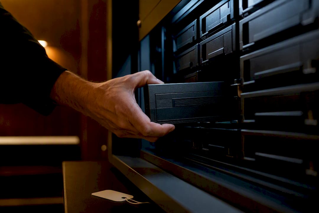 Secure storage vault holding video files