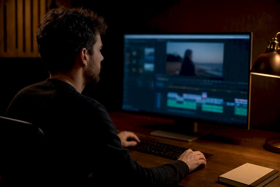 Editor reviewing a picture-locked timeline