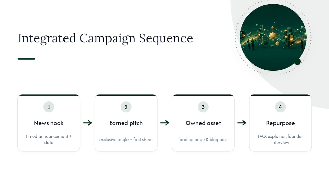 Integrated PR and content campaign workflow