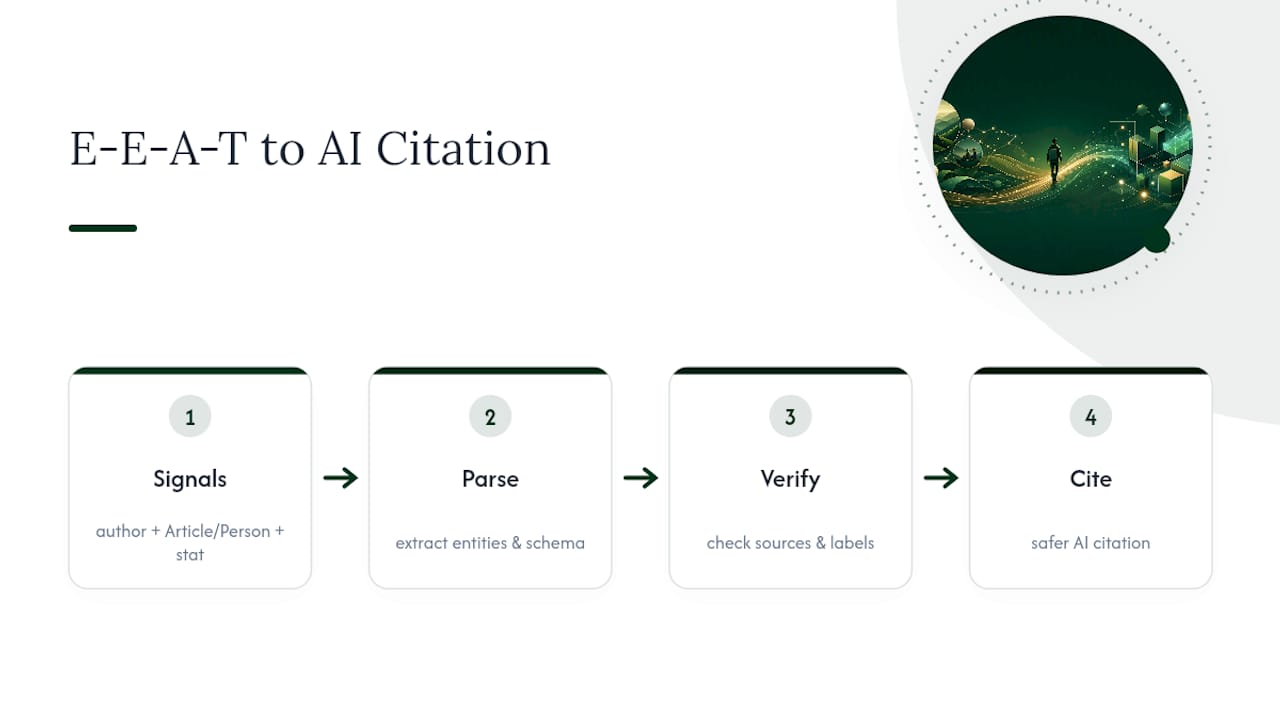 Path from structured evidence to AI citation