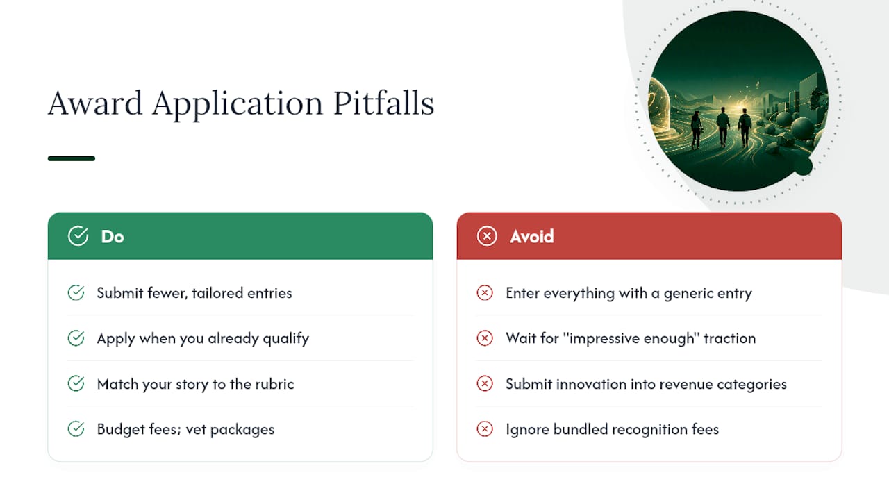 Common Pitfalls and Mistakes to Avoid When Applying for Startup Awards — overview diagram