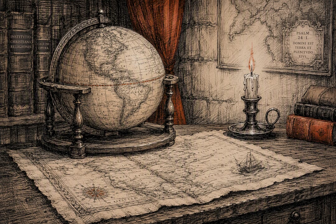 Antique globe and map for family adventure movie night