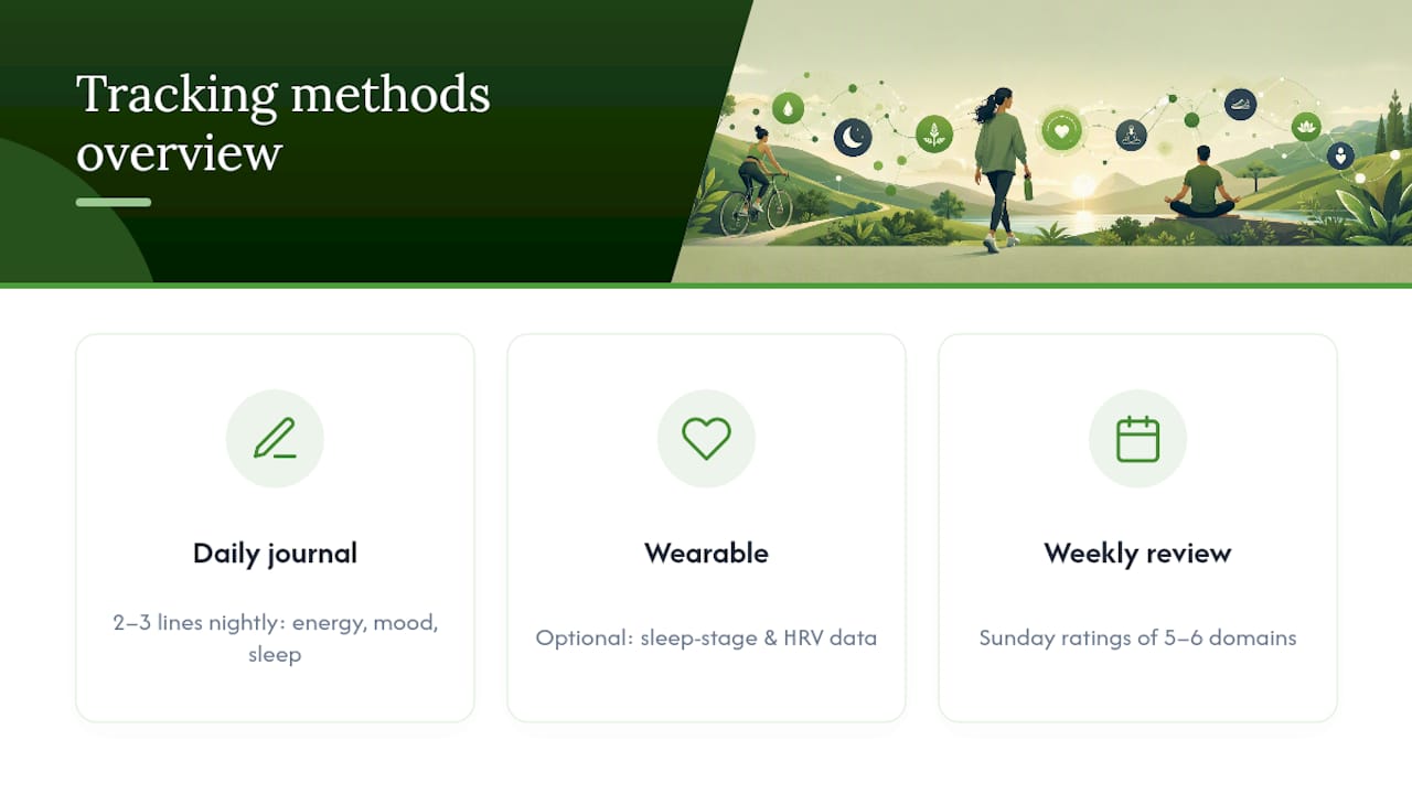 Diagram comparing three wellness tracking methods