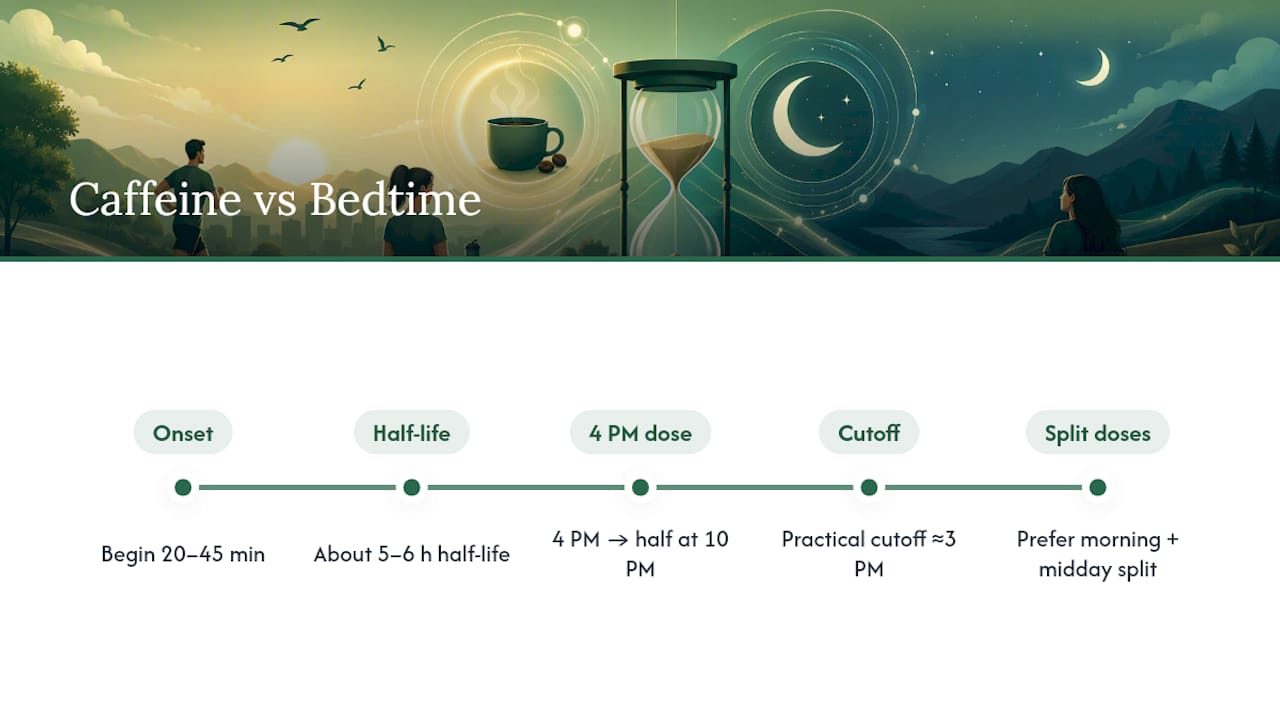 Caffeine timing and half-life timeline