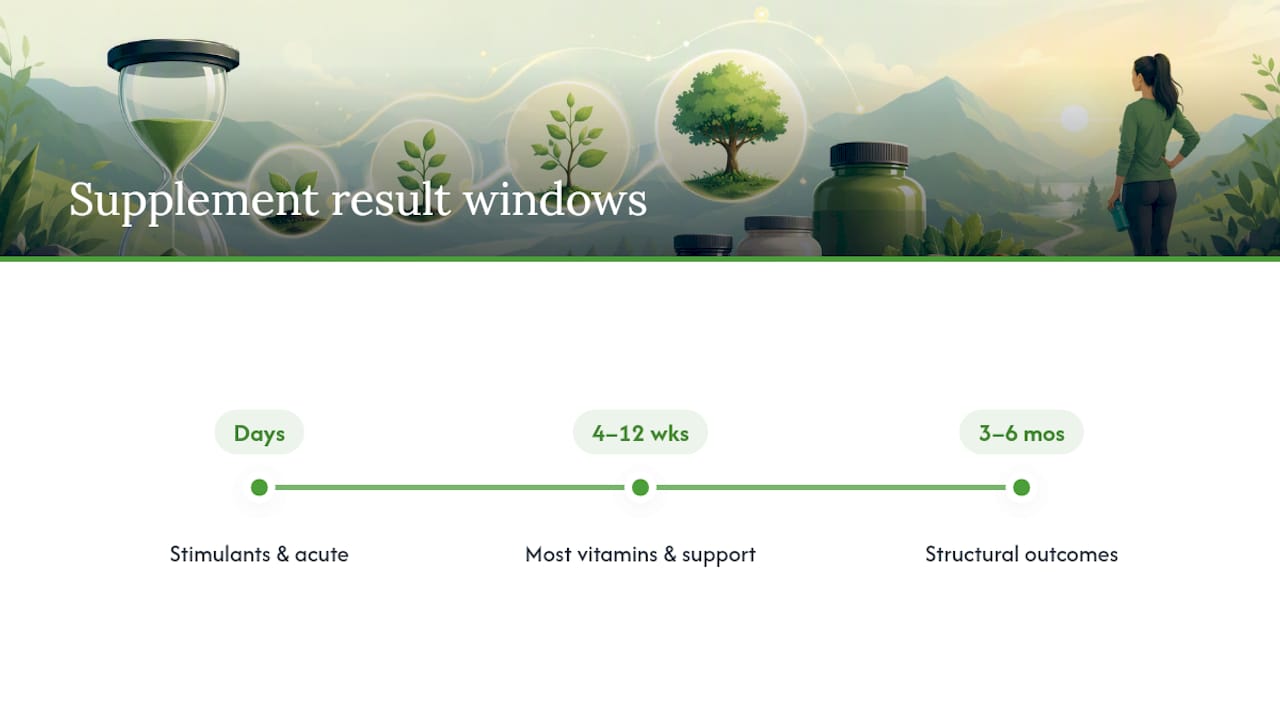 Timeline of typical supplement result windows