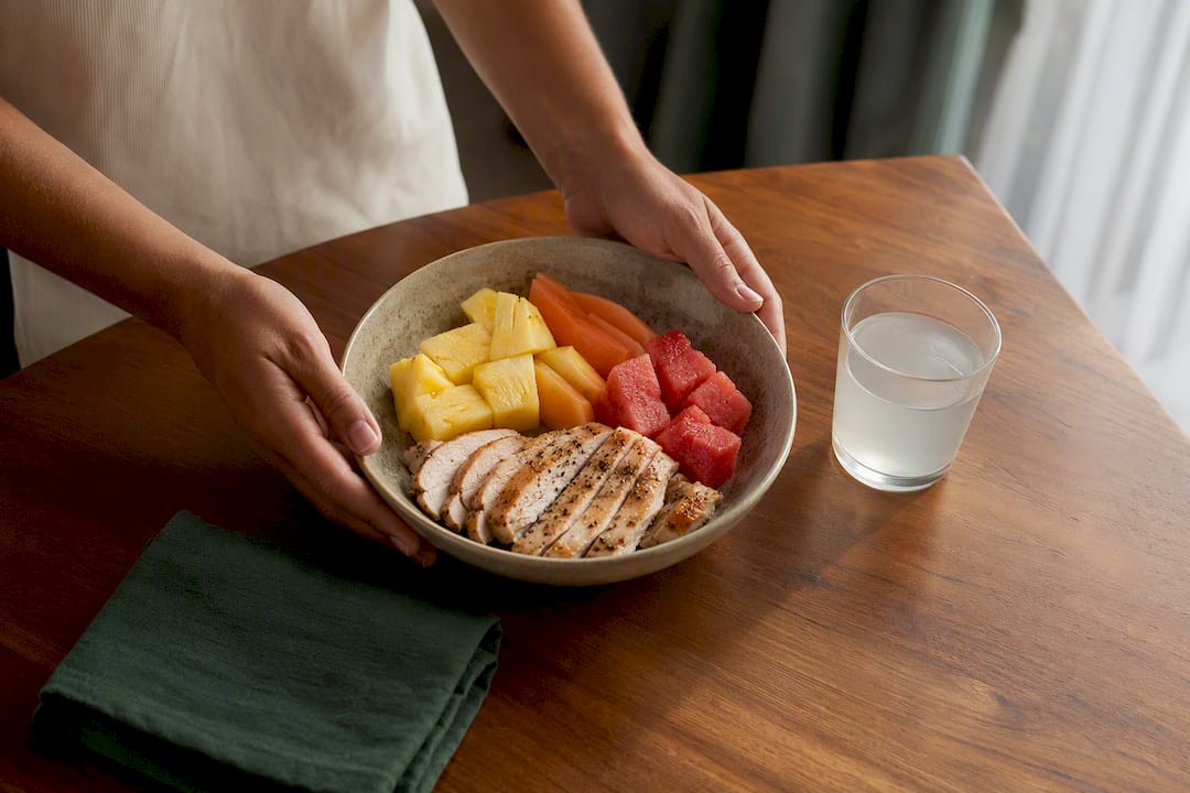 Protein fruit and coconut water meal