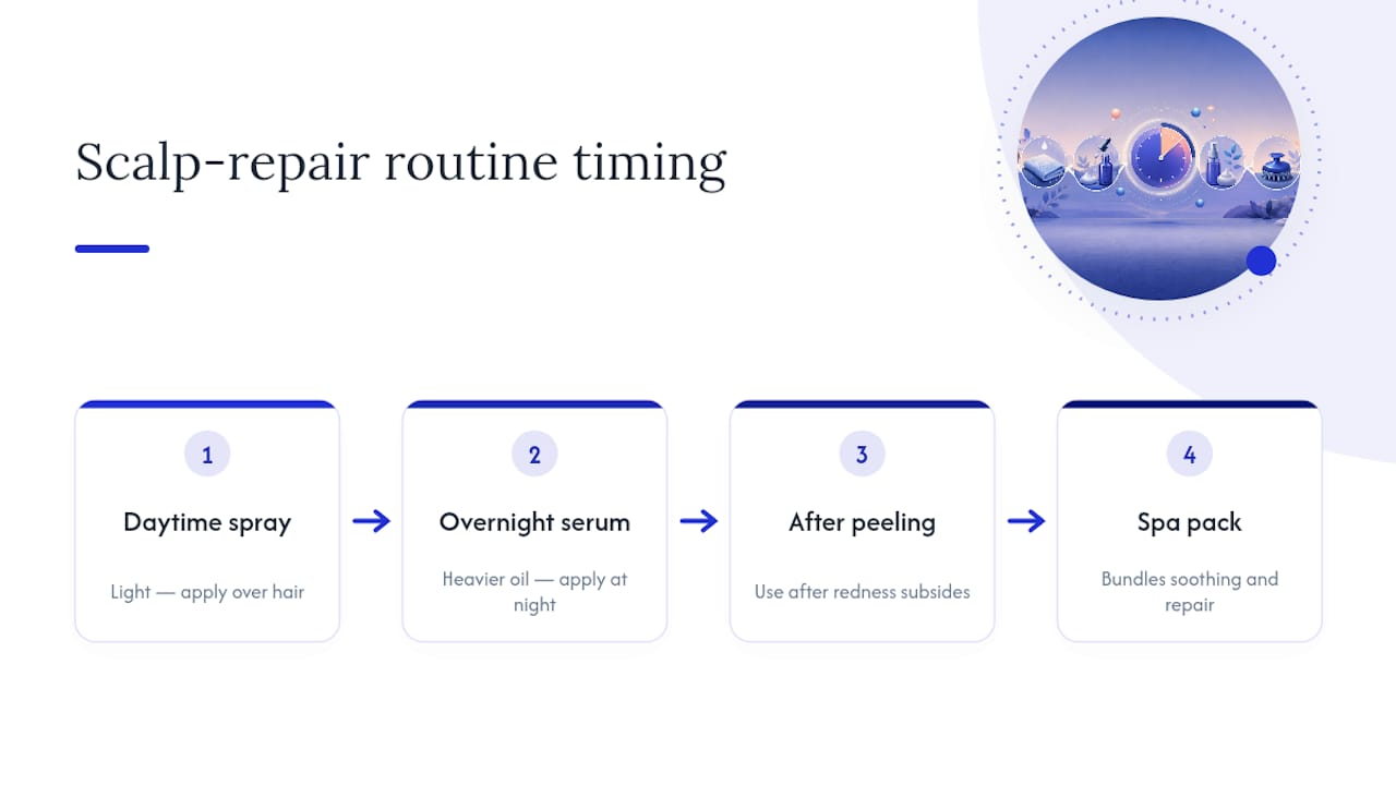Recommended scalp-repair products for recovery — overview diagram