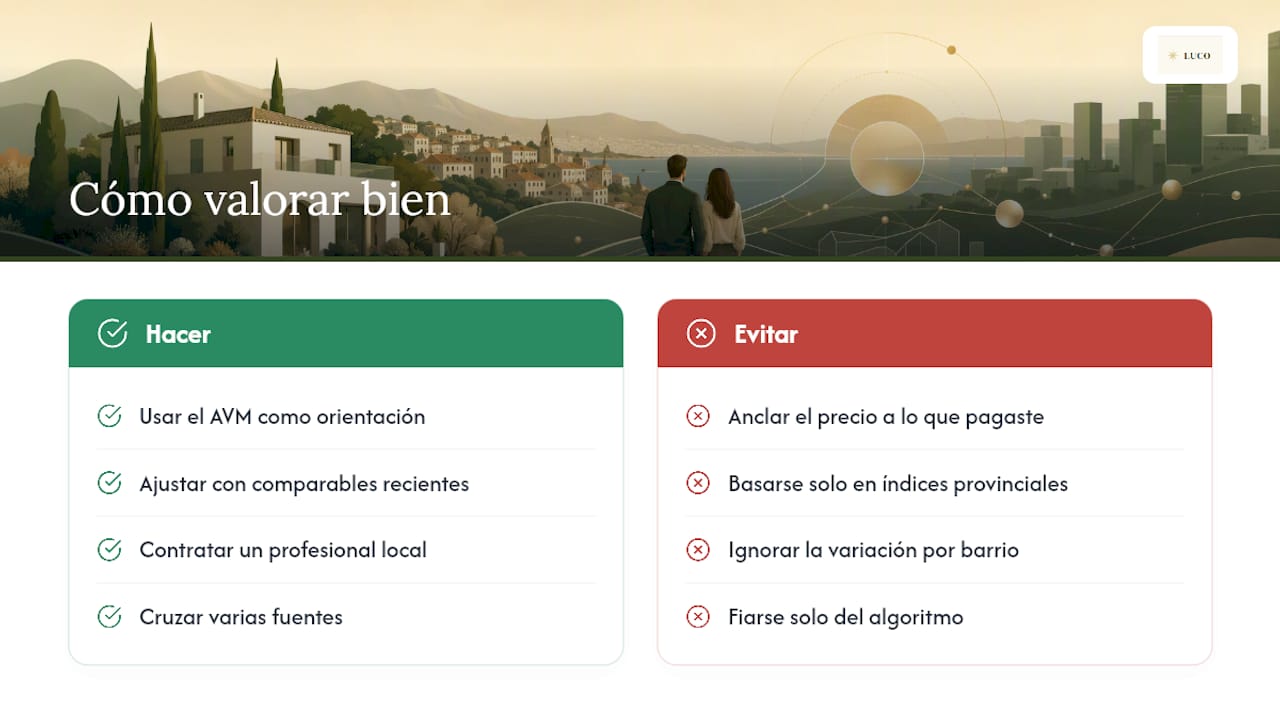Por qué la mayoría de propietarios se equivoca al valorar su vivienda — overview diagram