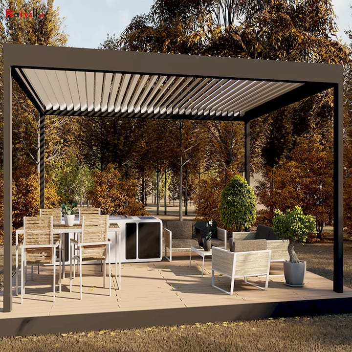 Sun Shade Terrace Roof Remote Control Patio Electric Aluminum ...