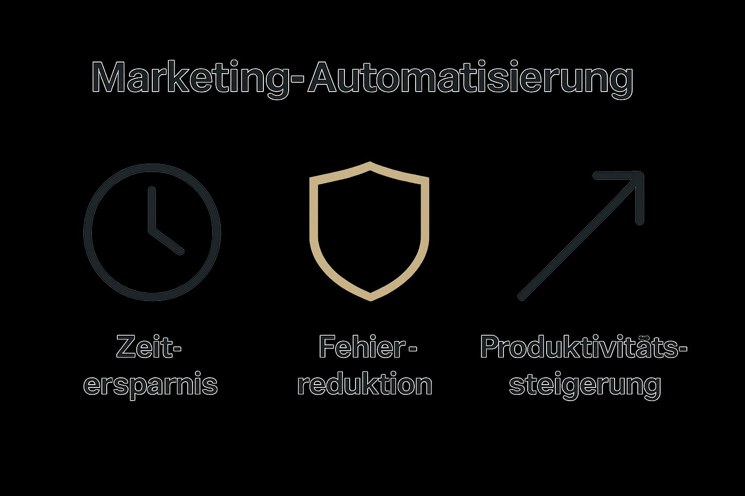 Infographic illustrating time savings, error reduction, and productivity as marketing automation benefits