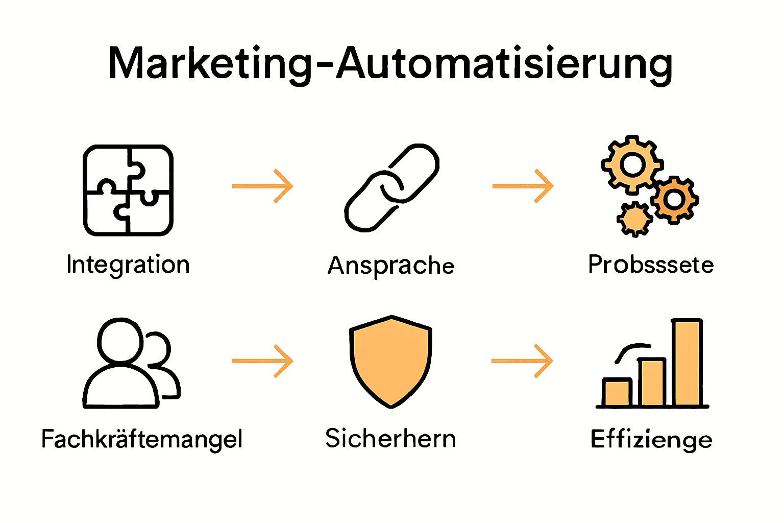 Infografik über Risiken und Lösungen im Marketing Automatisierung