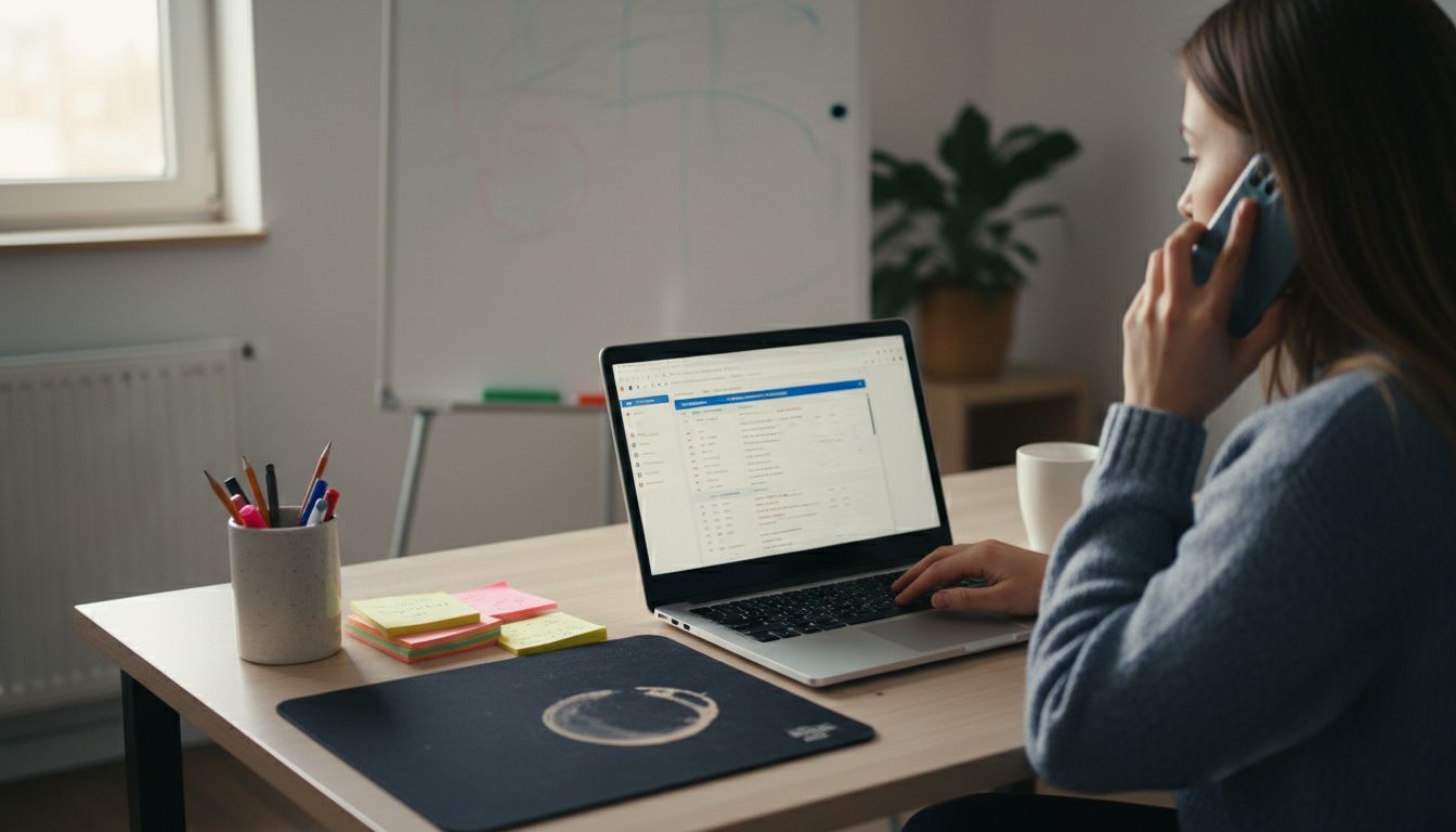 Sales agent working through sales process steps