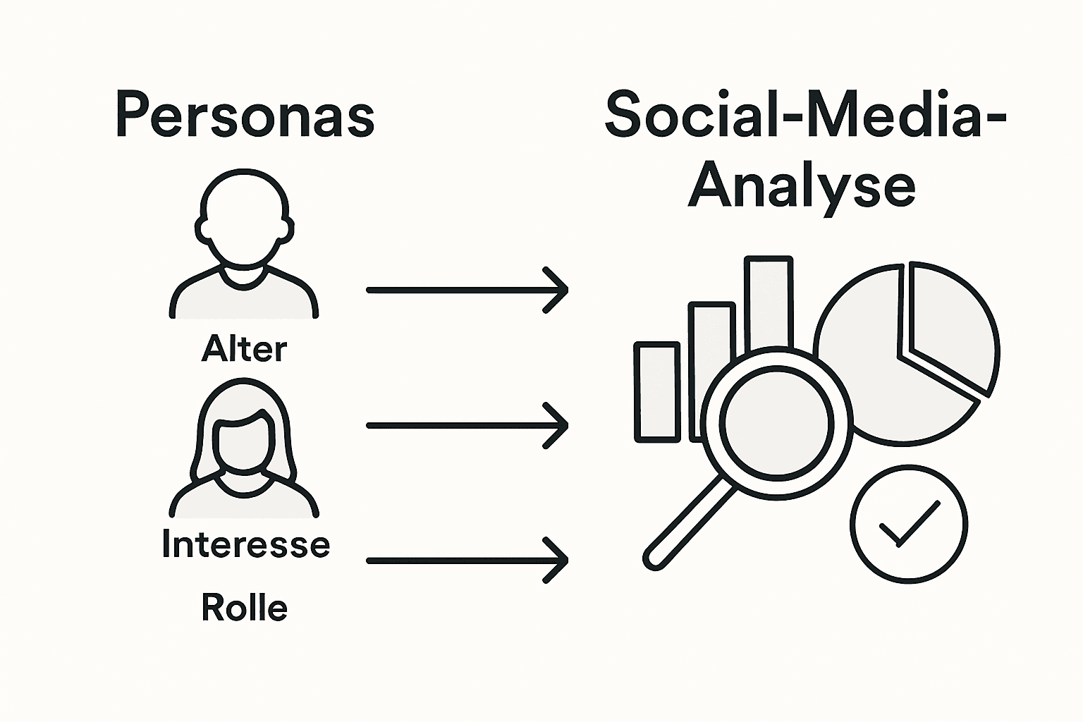 Grafik zum Ablauf der Zielgruppenanalyse in sozialen Medien