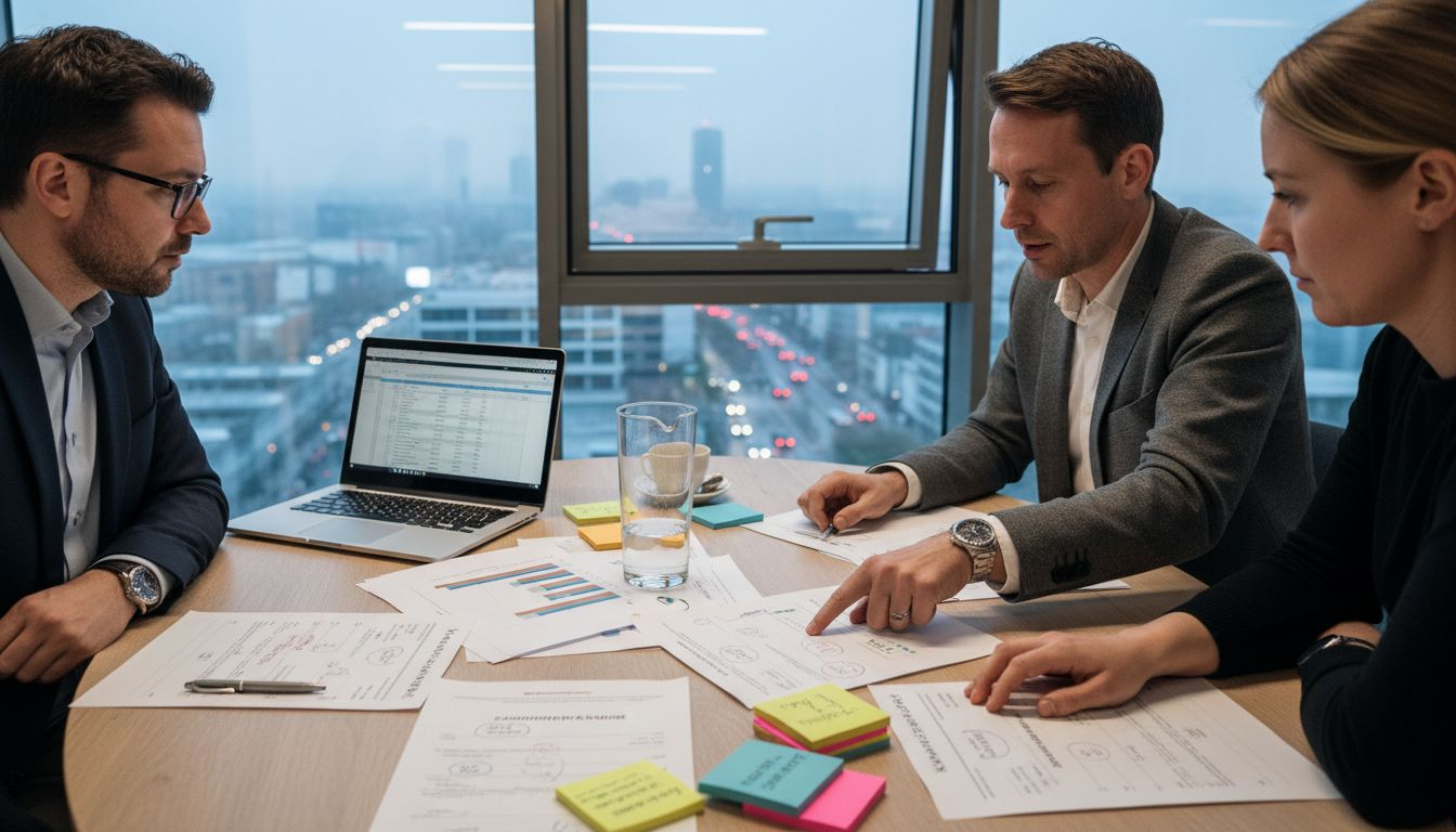 Das Team bespricht, wie sich SEO und SEA optimal miteinander kombinieren lassen.