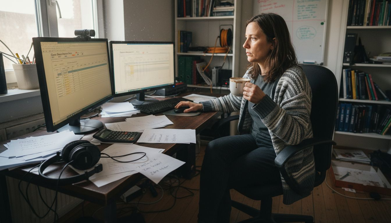 Eine Mitarbeiterin wertet im Technikraum aktuelle SEO-Daten aus.