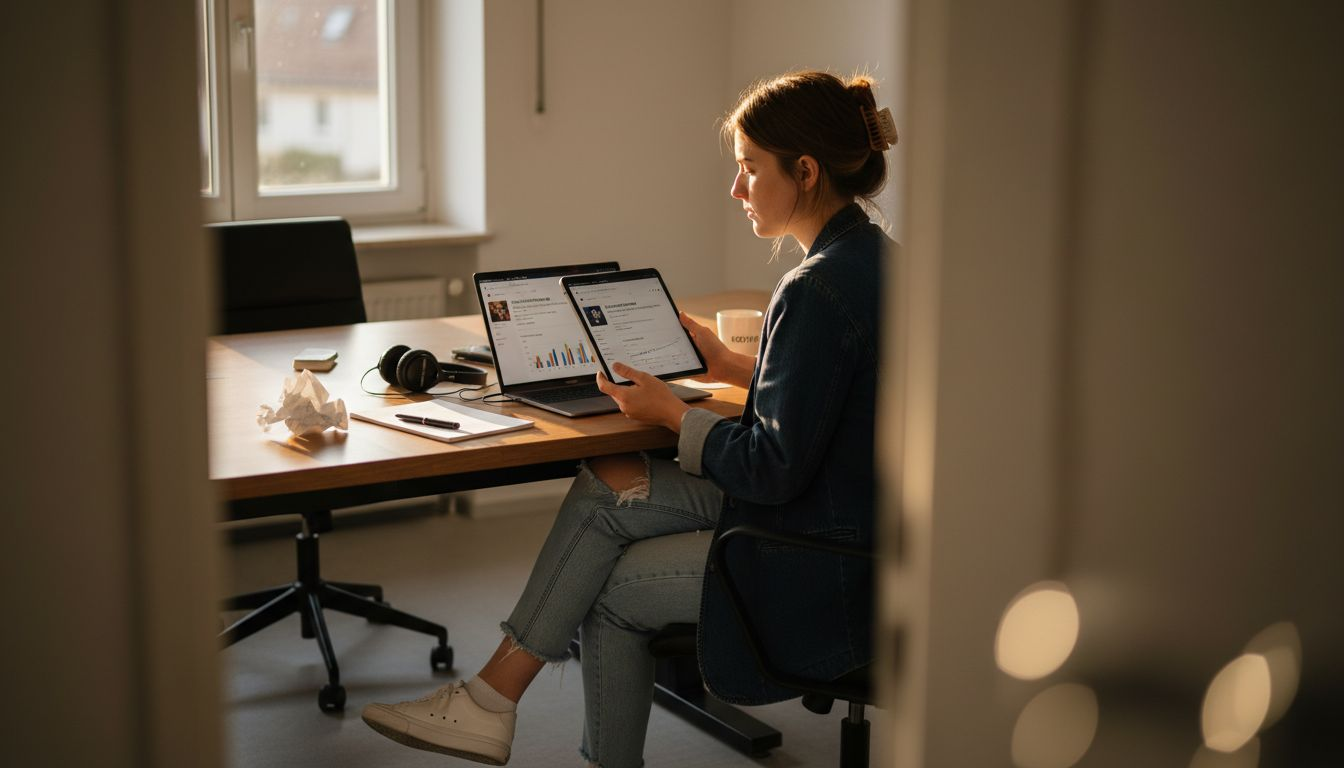 Ein Marketingexperte sitzt am Schreibtisch und analysiert, welche sozialen Netzwerke für seine Strategie am besten geeignet sind.