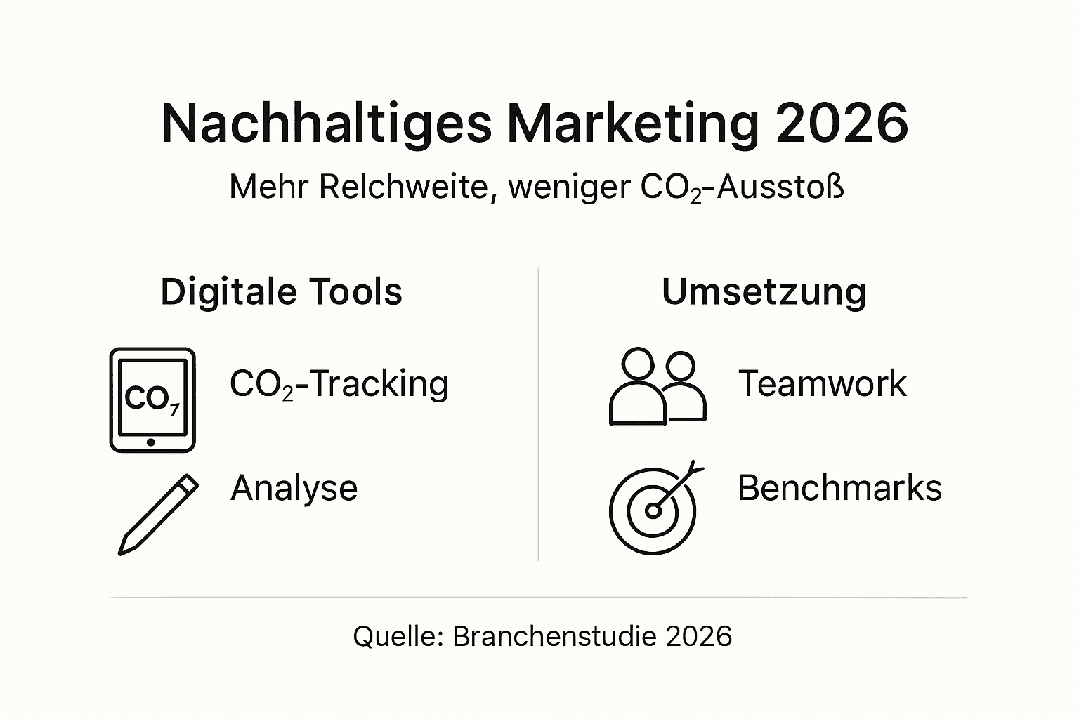 Nachhaltiges Marketing 2026: Wichtige Tools und praxisnahe Umsetzung in der Infografik