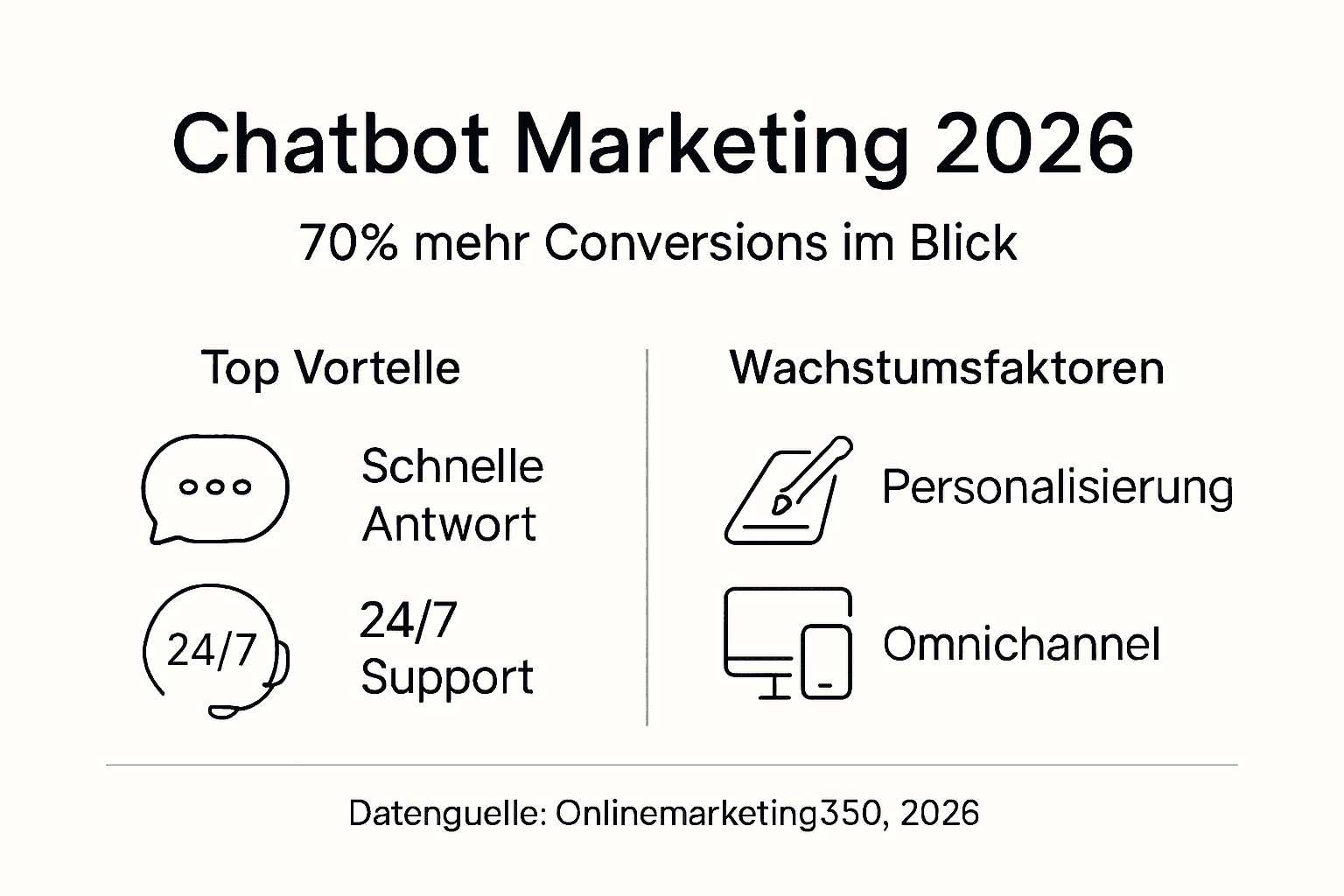 Infografik: Die wichtigsten Vorteile von Chatbot-Marketing im Jahr 2026