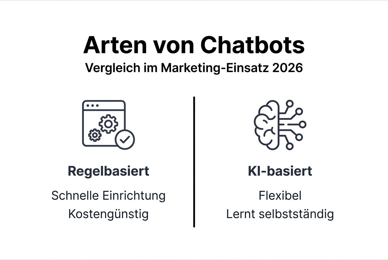 Vergleich verschiedener Chatbot-Lösungen im Marketing – anschaulich dargestellt in einer Infografik