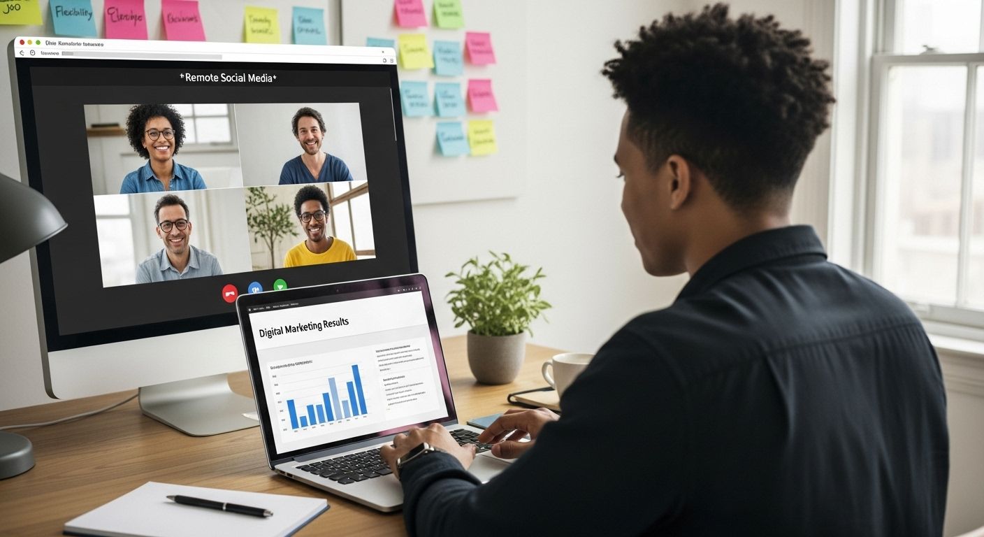 remote social media teamwork