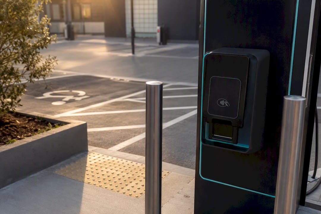 Accessible height EV charger payment terminal