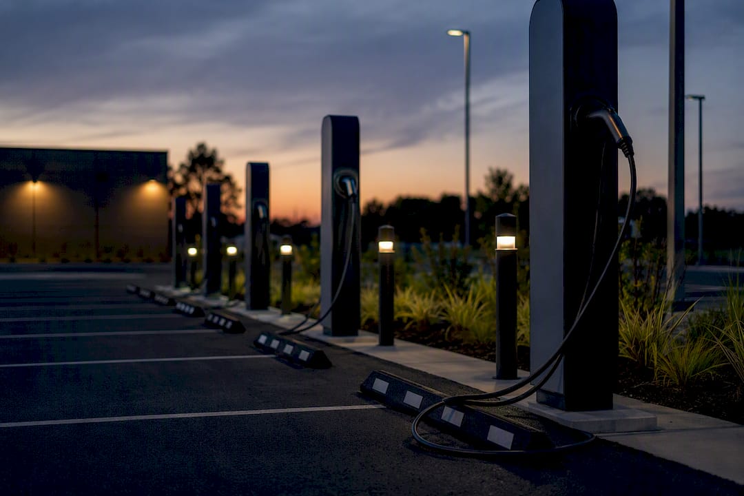 Workplace EV charging bays and infrastructure