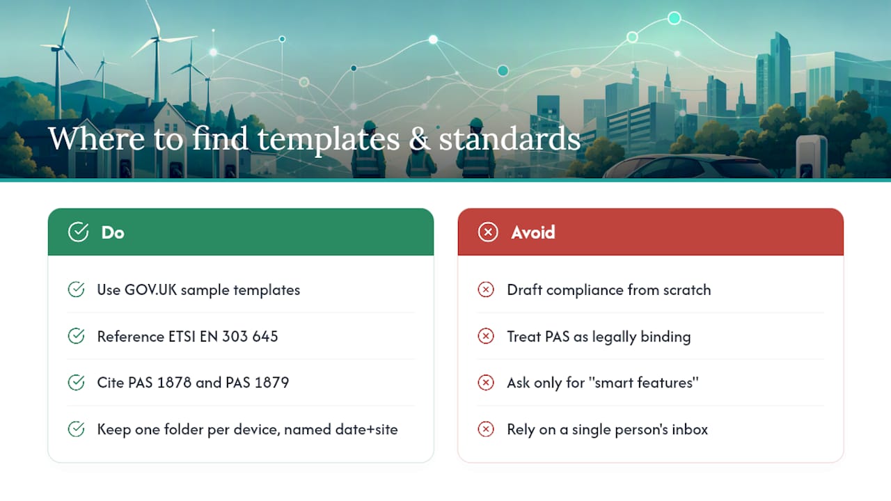 Where to find the official templates and referenced standards — overview diagram
