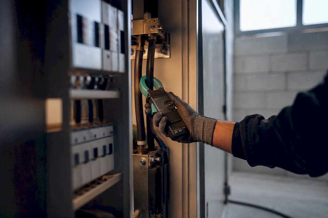Engineer checking commercial electrical capacity