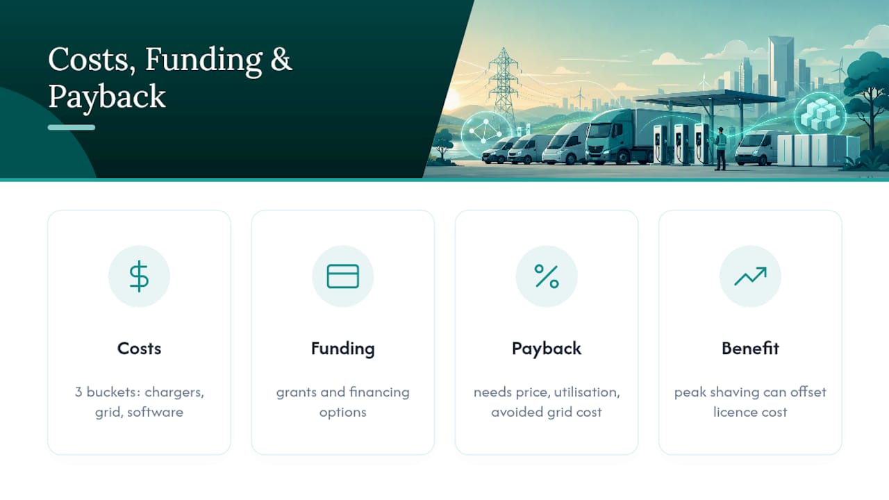 Costs, funding and the business case — overview diagram