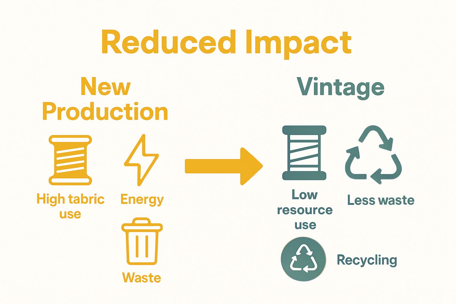 Comparison of vintage vs. new fashion environmental impact