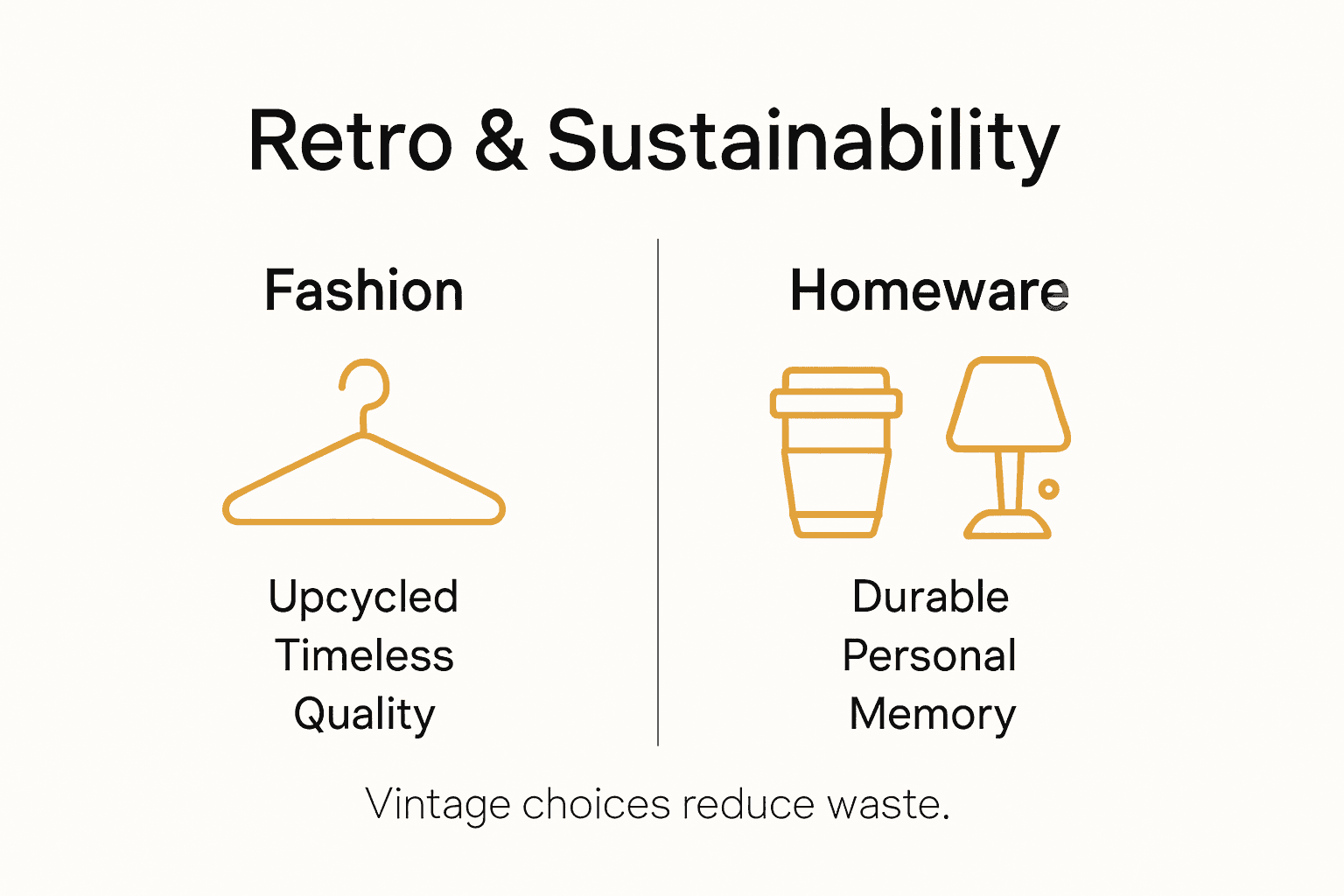 Infographic showing retro fashion and sustainability highlights