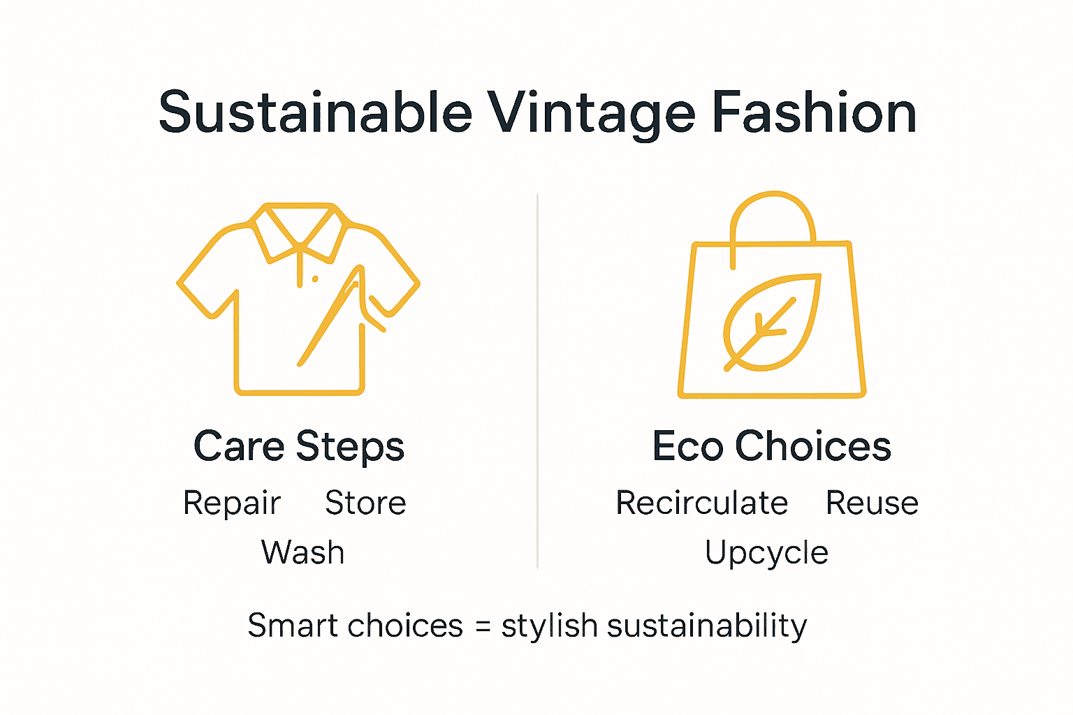 Infographic showing sustainable vintage fashion steps