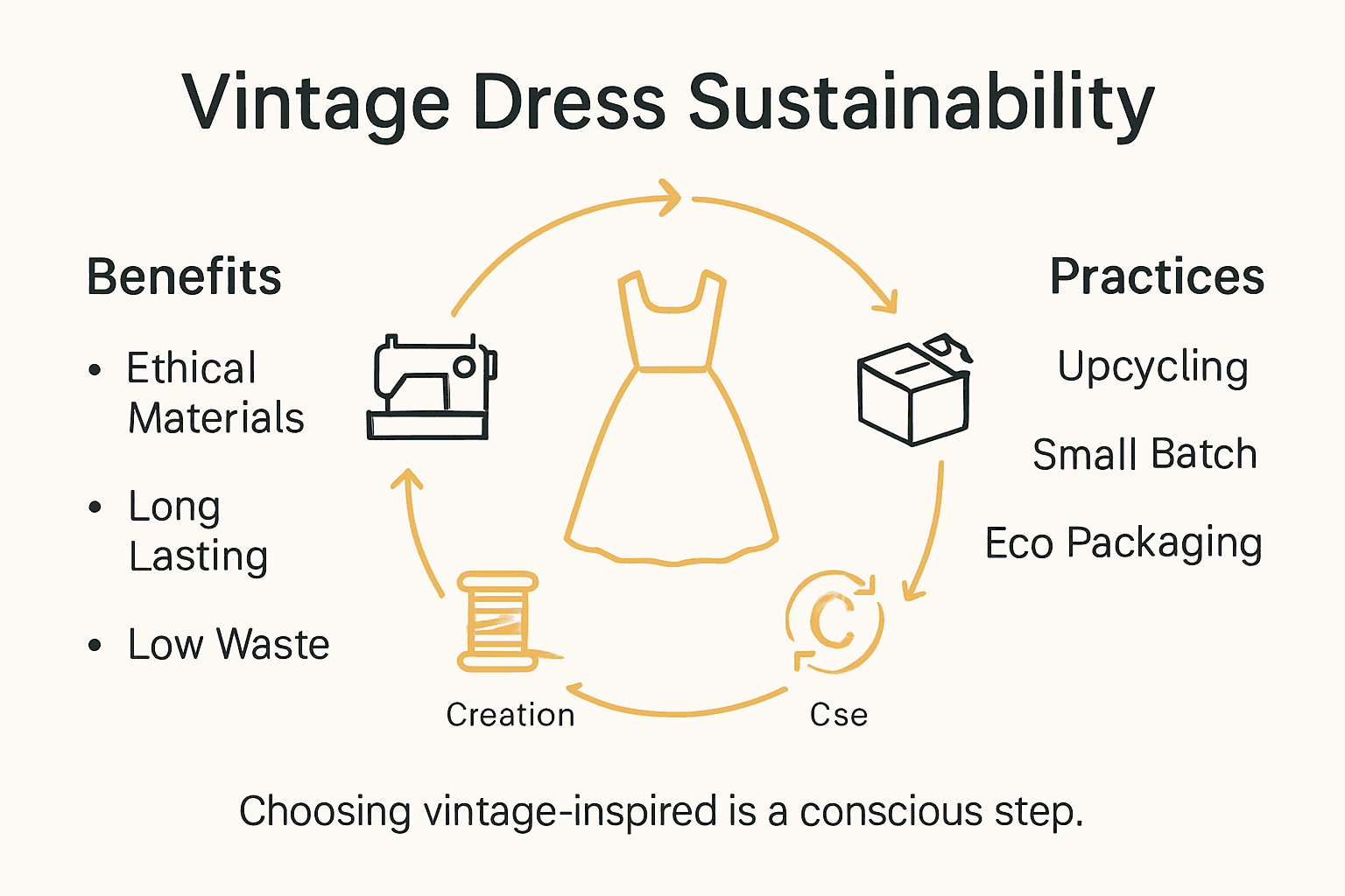 Infographic showing vintage dress sustainability benefits