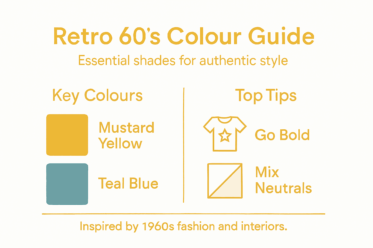 Infographic with 60s colors and style tips