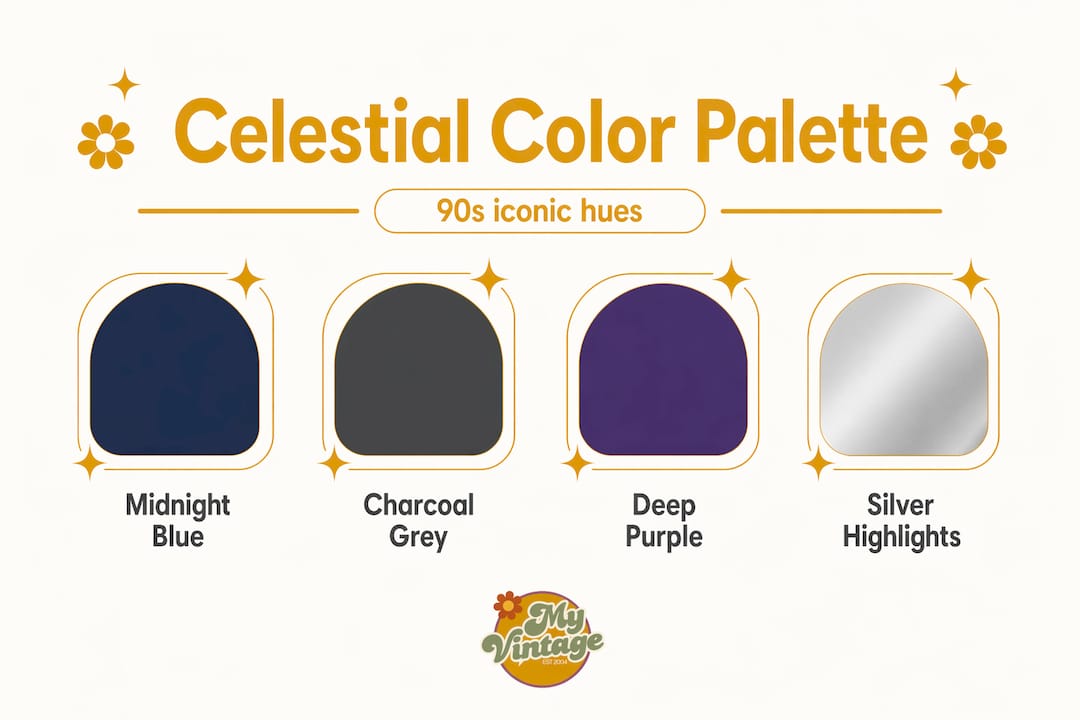 Infographic shows 90s celestial color palette
