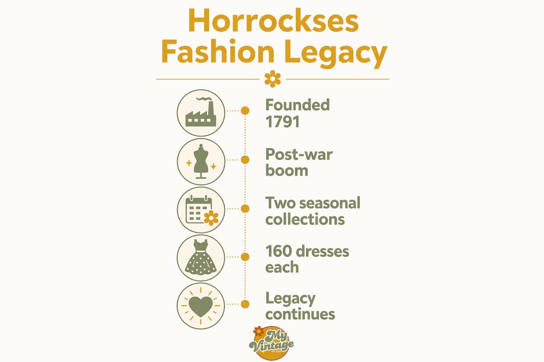 Infographic showing Horrockses fashion legacy timeline