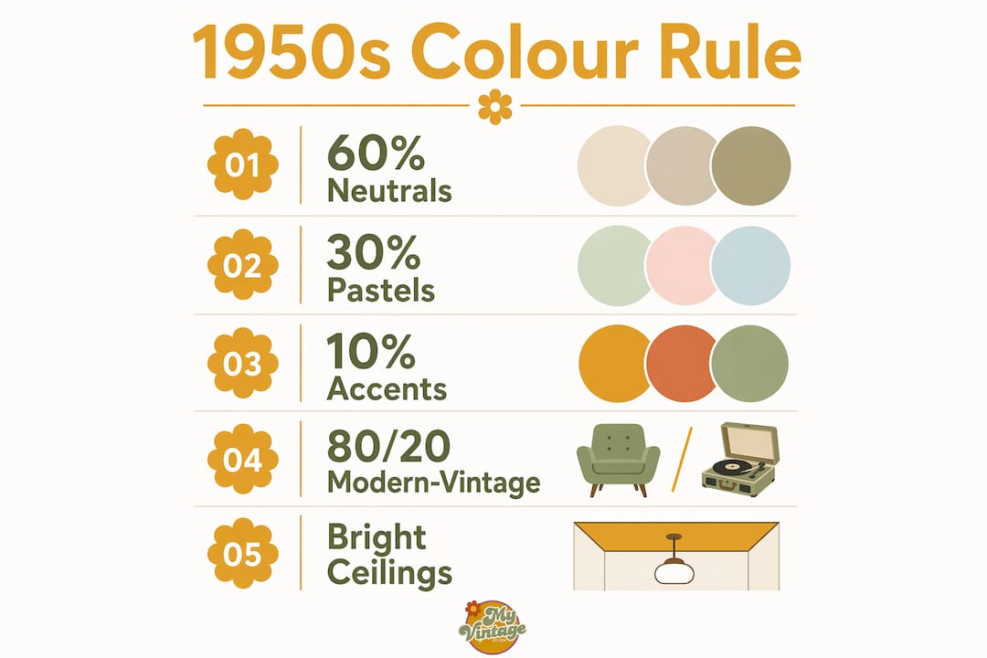 Infographic of 60-30-10 colour scheme rule