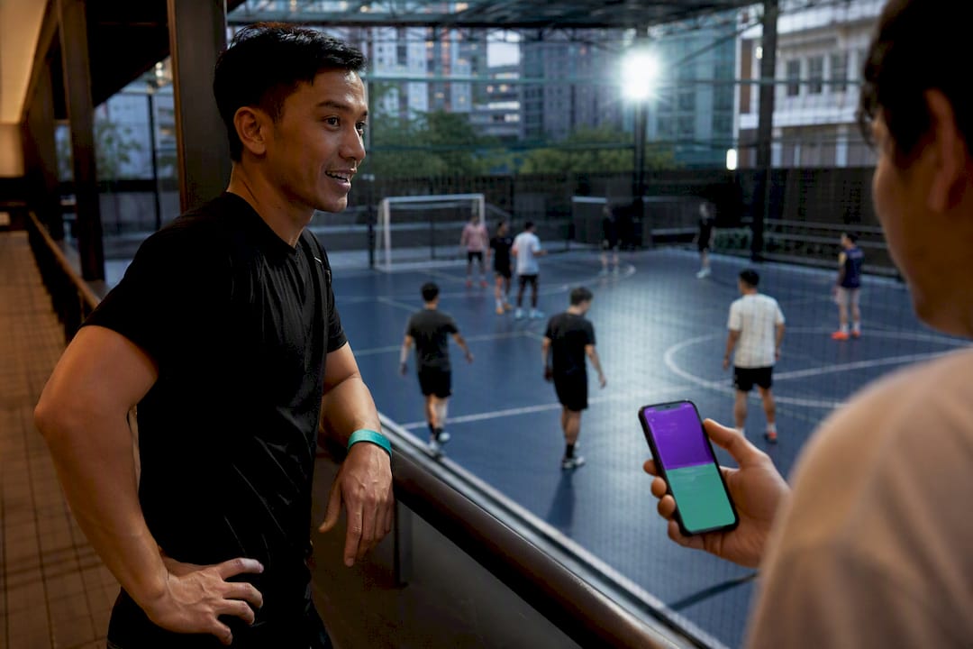 Players joining a cashless pickup soccer game