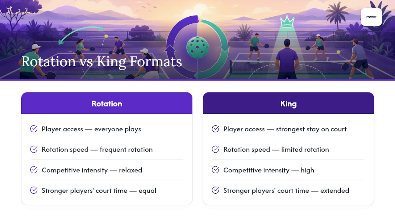 Comparison of two pickleball play formats