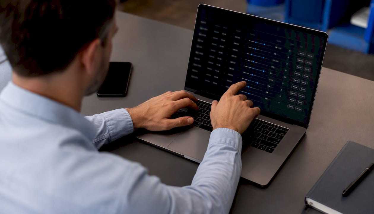 Hands manually adjusting marketing controls