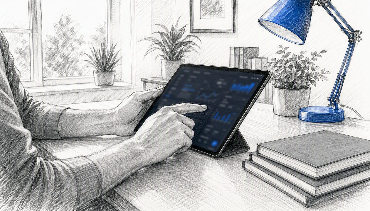 Hands interacting with smartphone device