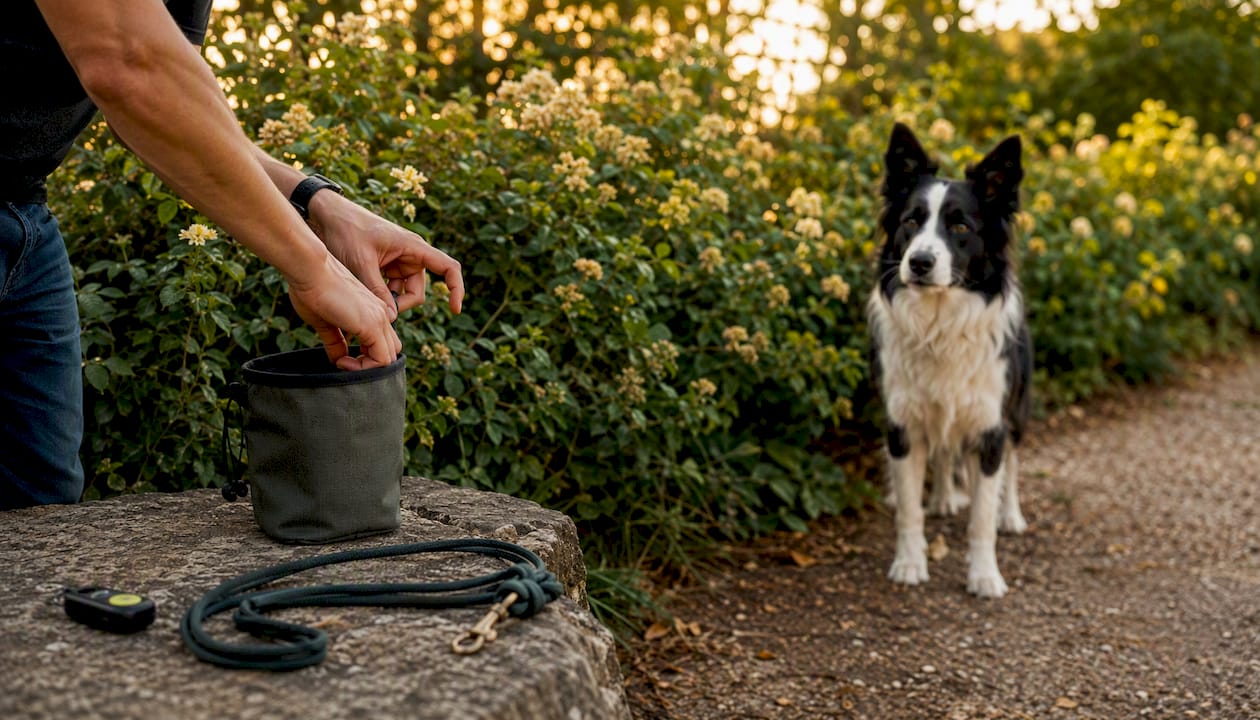 Dog responding to tone recall during boundary training