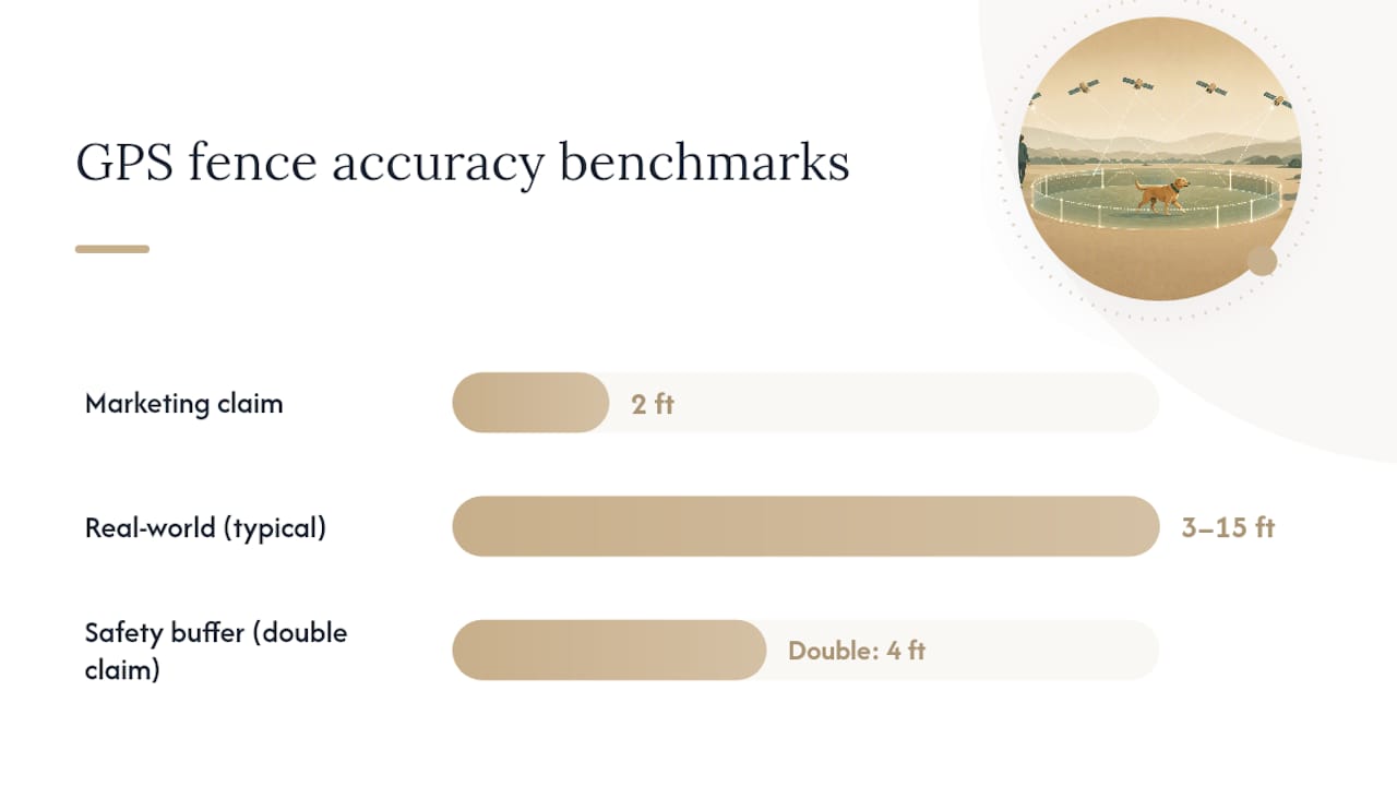 Comparison of GPS dog fence accuracy claims and real-world performance