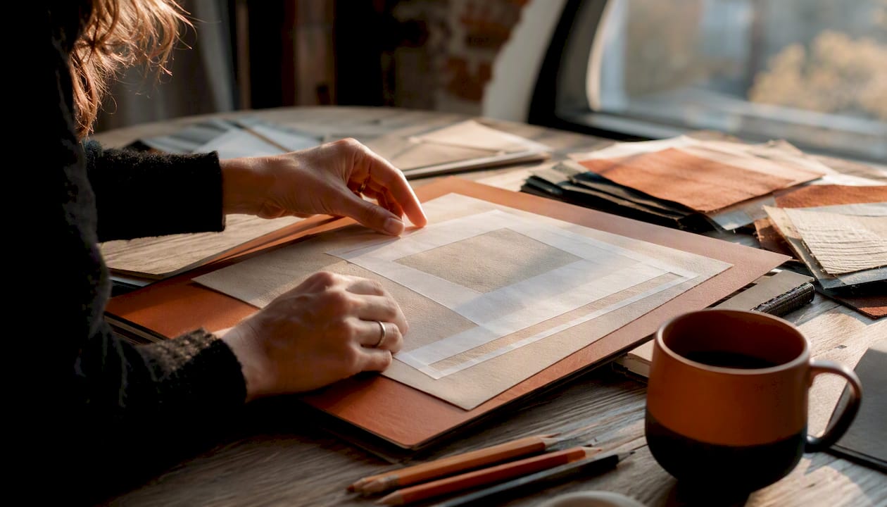 Hands positioning frame guides for video ad