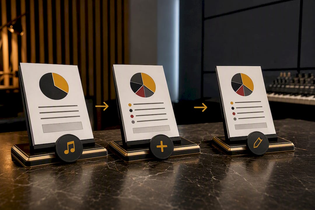 Illustration of updating music split agreements