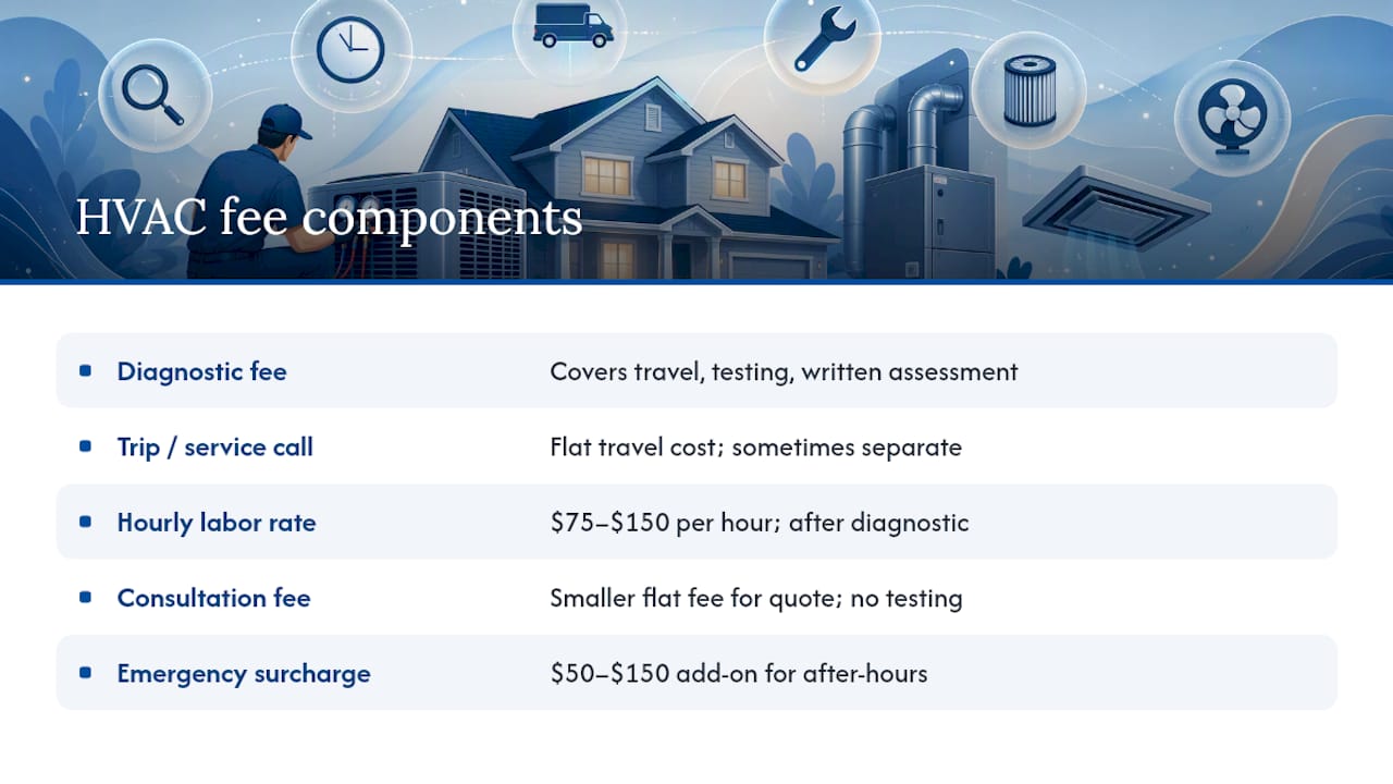 Diagram comparing HVAC fee components and pricing